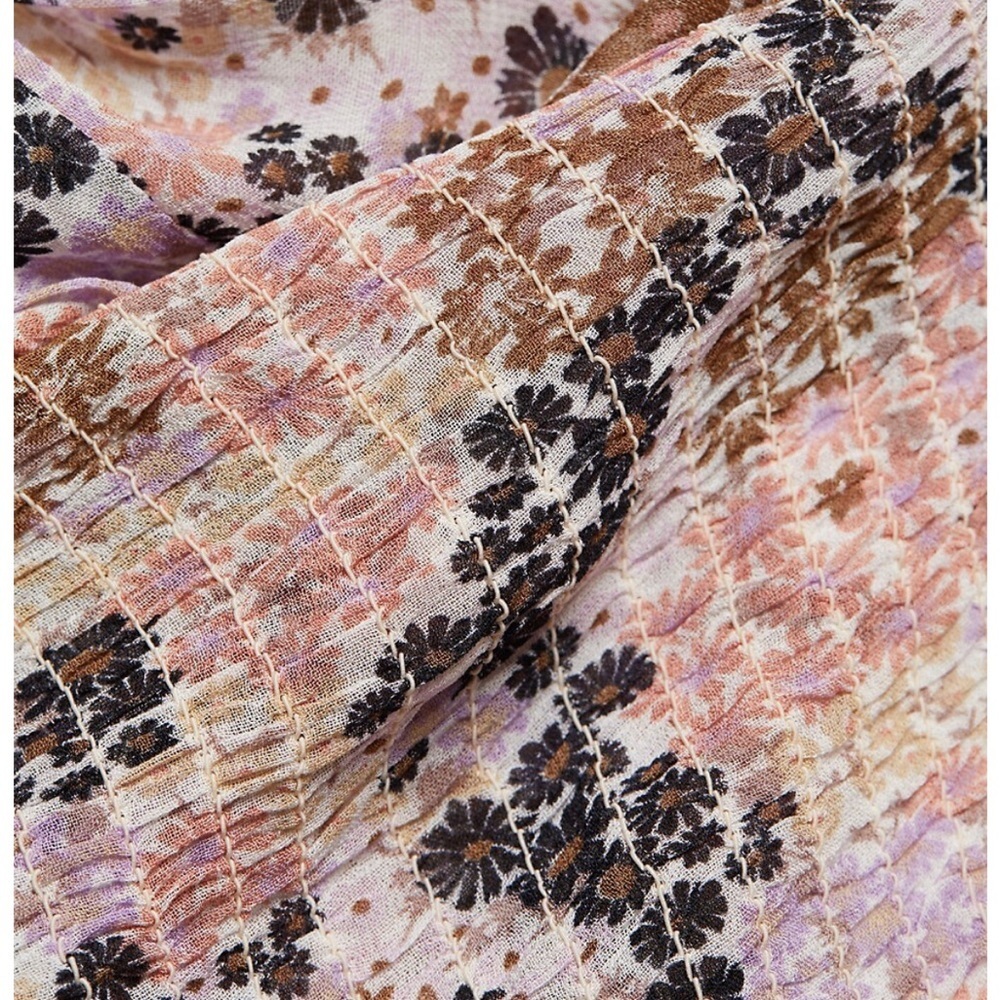 NEW FREE PEOPLE - Puff Sleeve Boho Top with Square Neck - Picture 5 of 8